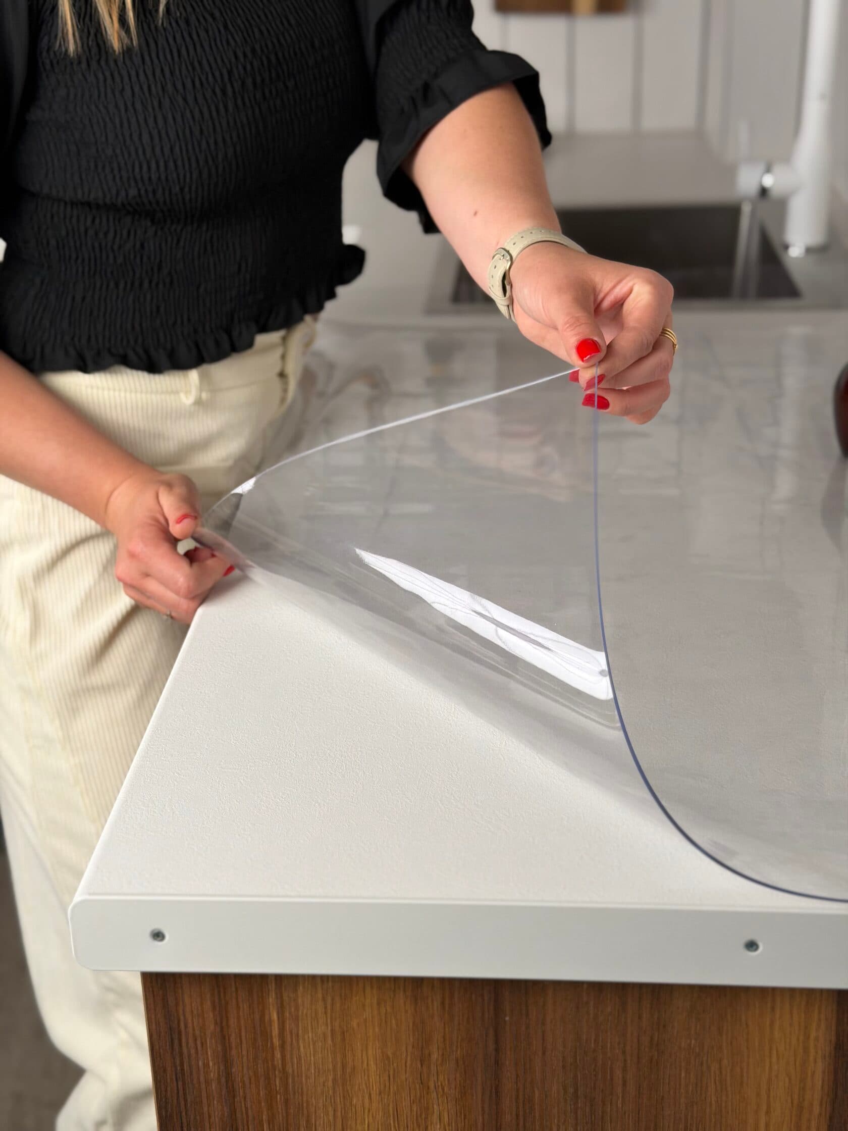 Transparent protective mat 40×40 cm soft glass gloss