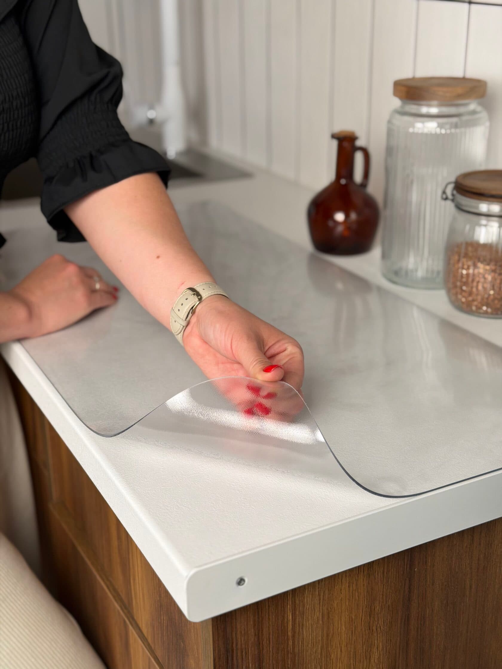 Transparent protective mat Ø50 cm soft glass mat