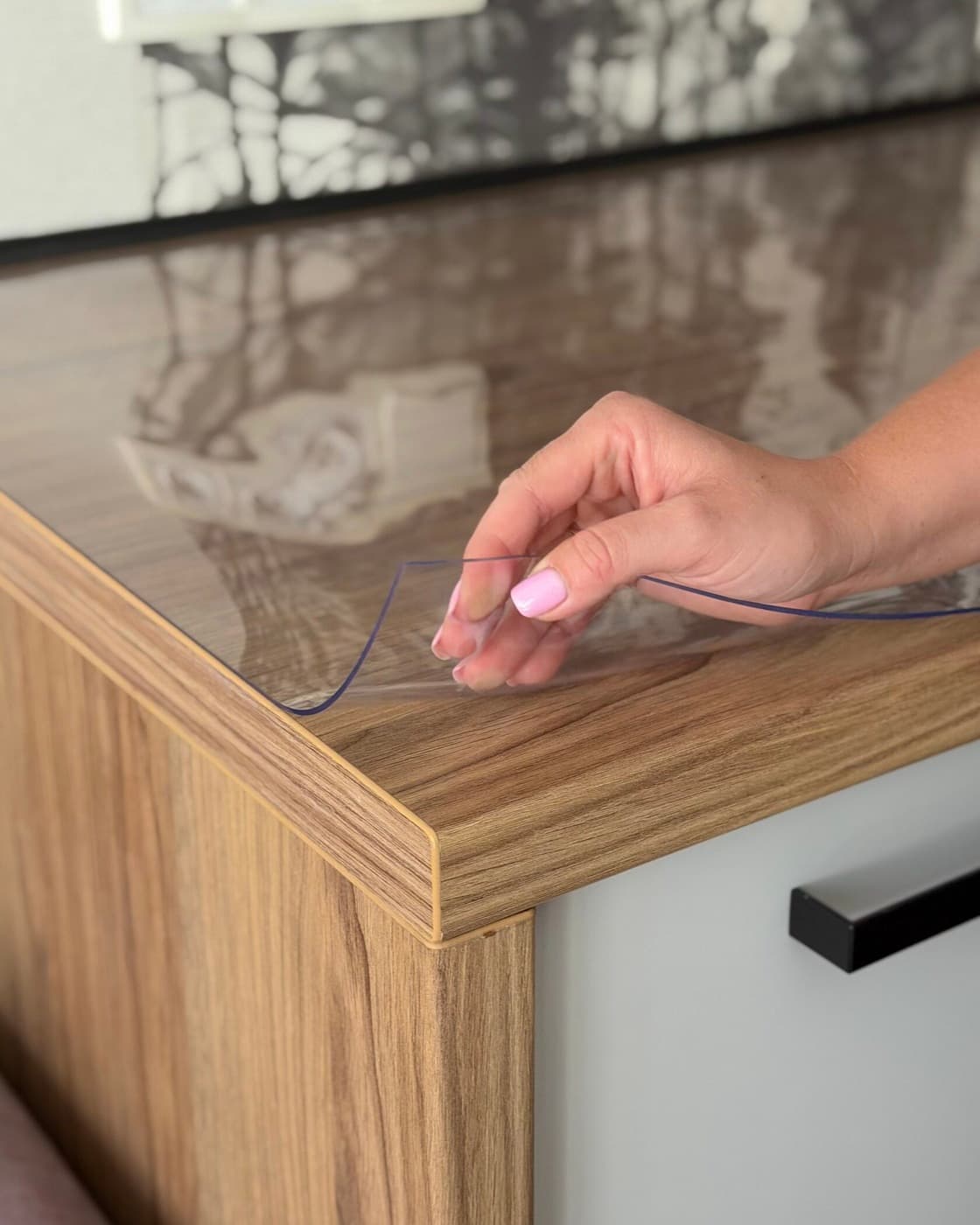 Transparent protective mat 40×120 cm soft glass gloss