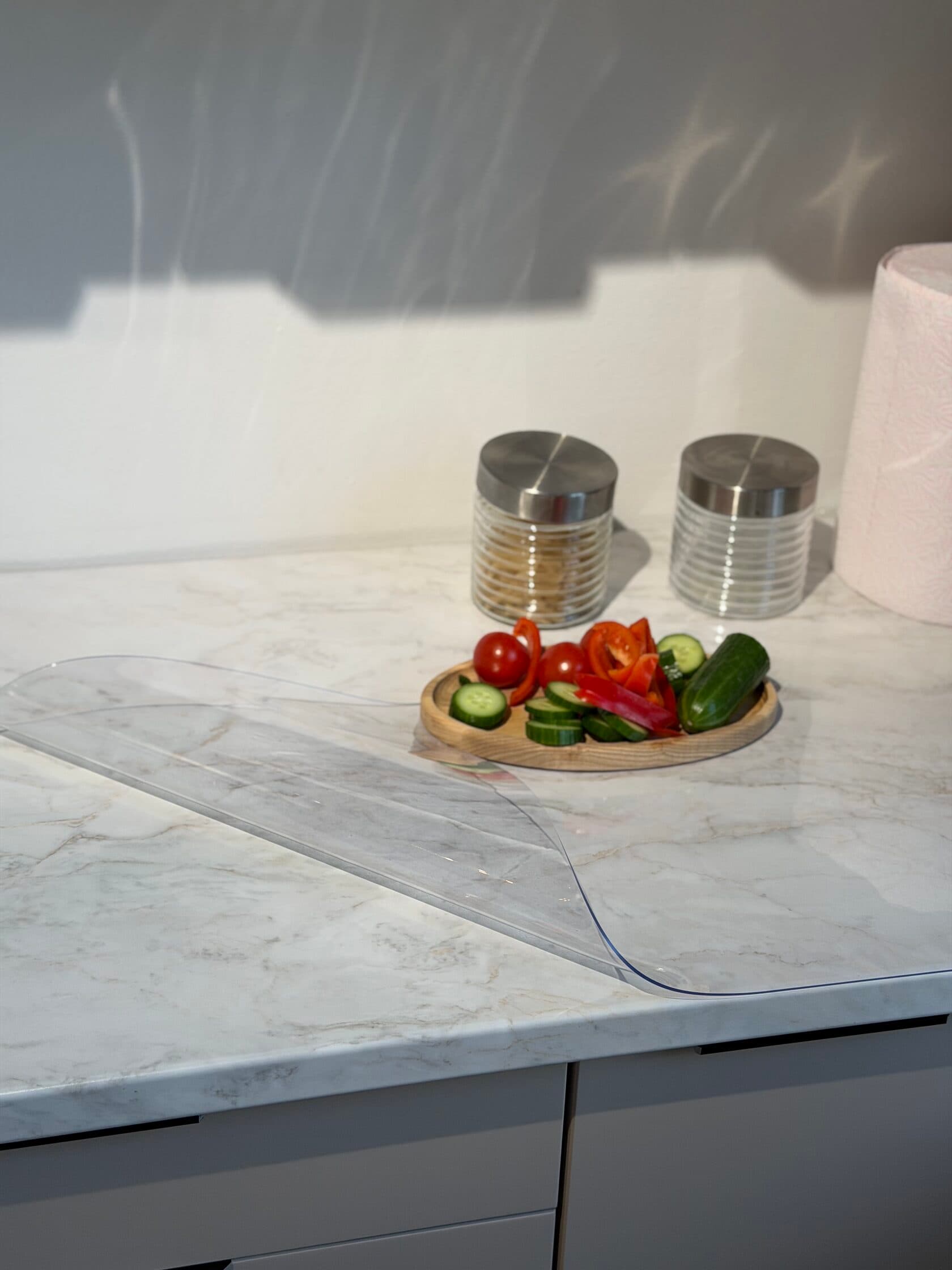 Transparent protective mat Ø40 cm soft glass gloss