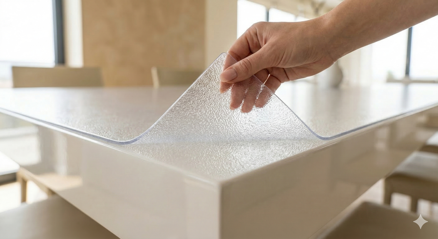 Elastyczne szkło 1,5 mm ryflowane na stół